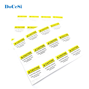 Selbstklebende Warnaufkleber für elektronische Produkte