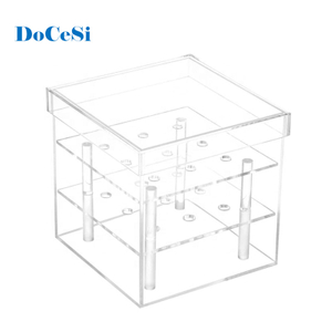 9-Loch-Blumenaufbewahrungsbox aus Acryl mit Deckel